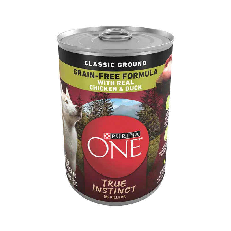 Purina ONE True Instinct Classic Ground Grain-Free Wet Dog Food Formula With Real Chicken & Duck