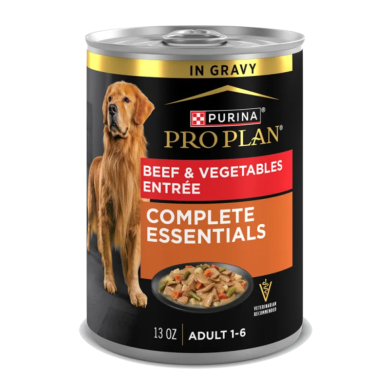 Pro Plan Complete Essentials Adult Beef & Vegetables Entrée Slices in Gravy Wet Dog Food