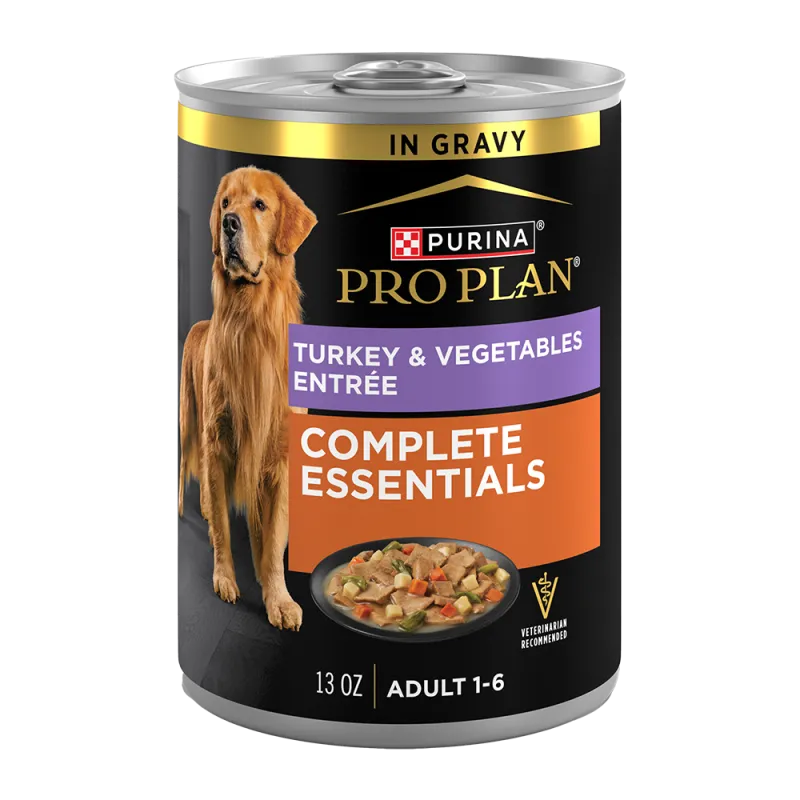 Pro Plan Complete Essentials Adult Turkey & Vegetables Entrée Slices In Gravy Wet Dog Food