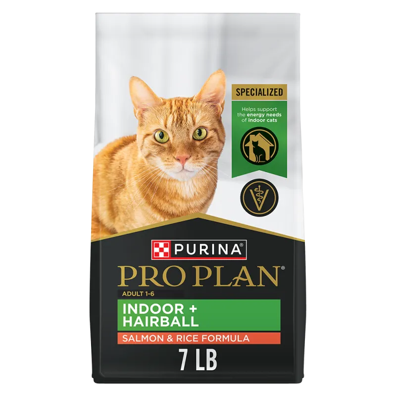 Pro Plan Adult Indoor + Hairball Salmon & Rice Formula Dry Cat Food