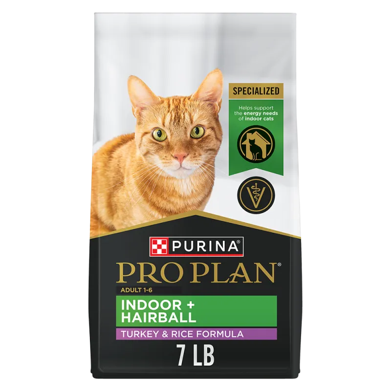 Pro Plan Adult Indoor + Hairball Turkey & Rice Formula Dry Cat Food