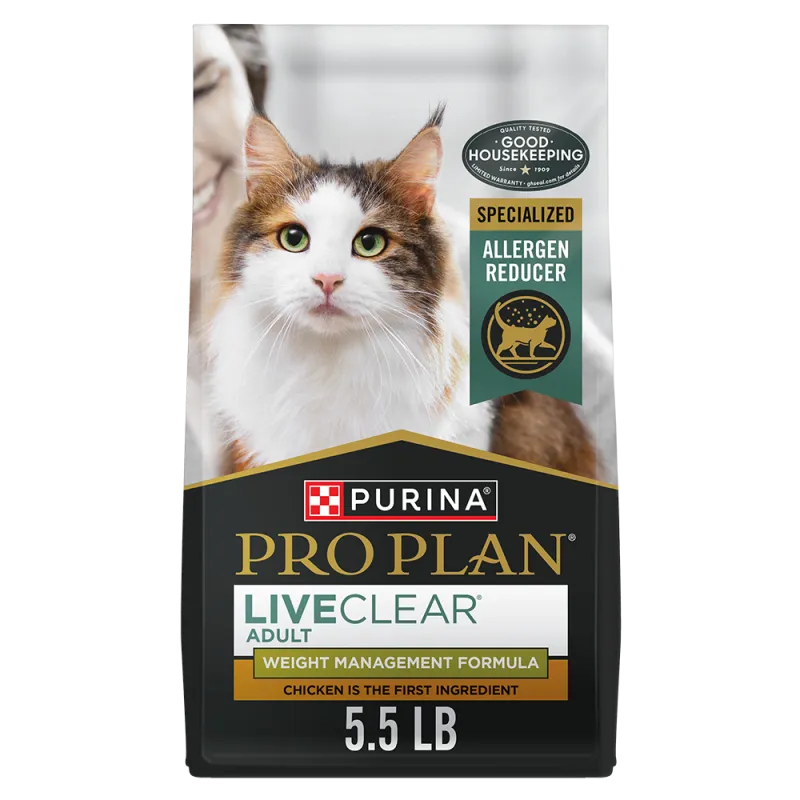 Pro Plan LiveClear Adult Weight Management Chicken & Rice Formula Allergen Reducing Dry Cat Food