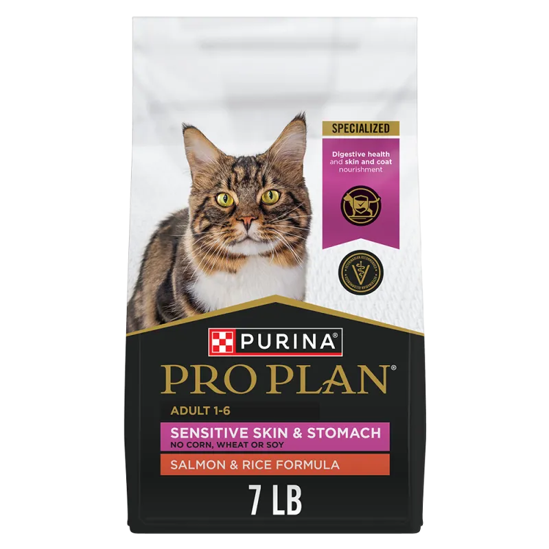 Purina Pro Plan Adult Sensitive Skin & Stomach Salmon & Rice Dry Cat Food