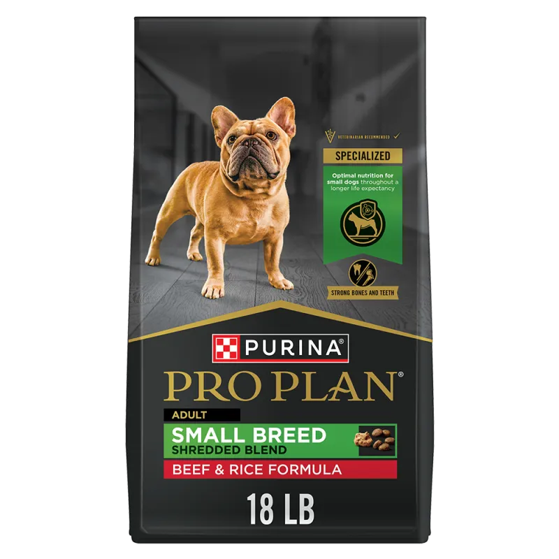 Pro Plan Adult Small Breed Shredded Blend Beef & Rice Formula Dry Dog Food