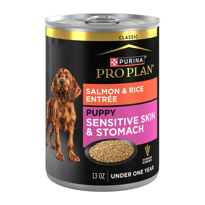 Purina Pro Plan Puppy Sensitive Skin & Stomach Salmon & Rice Entrée Classic Wet Dog Food