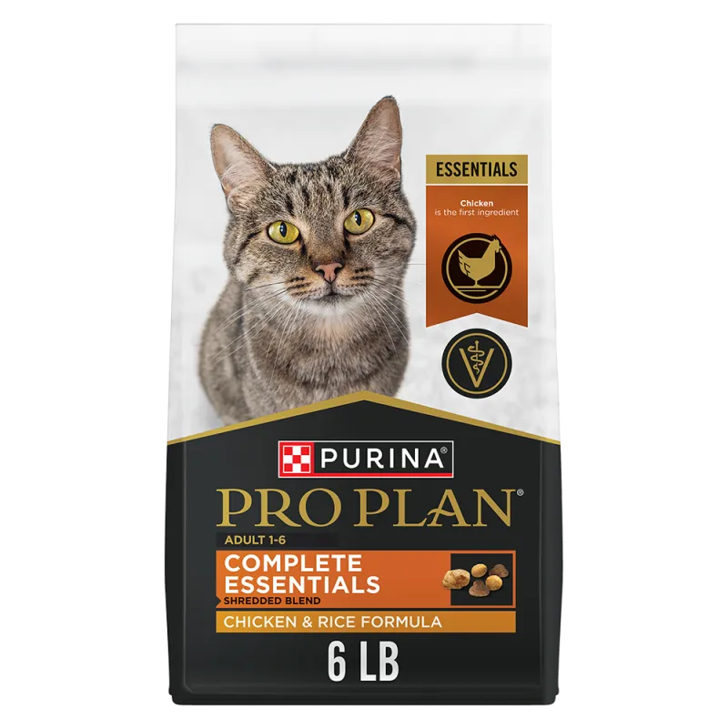 Pro Plan Adult Complete Essentials Shredded Blend Chicken & Rice Formula Dry Cat Food